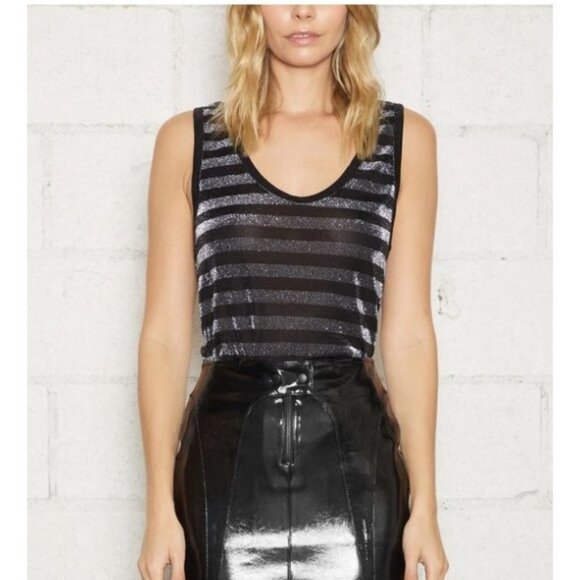 RTA Colton Striped Metallic Top - Picture 2 of 11